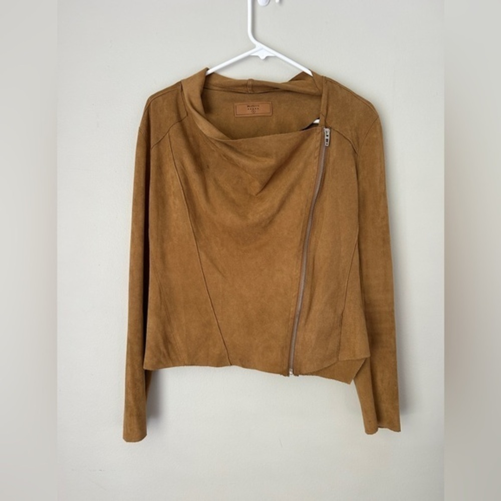 Blank NYC Tan  Jacket‎ Asymmetrical Cowl Neck